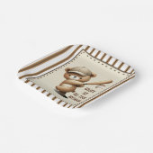 Homerun Hitter Stripe Baseball Beer 1e verjaardag Papieren Bordje (Gebogen)