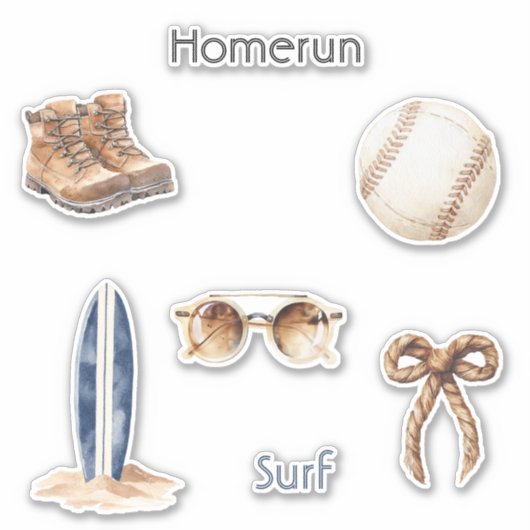 Homerun-honkbal surfen sticker (Voorkant)
