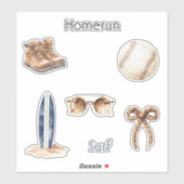 Homerun-honkbal surfen sticker (Vel)