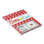 Homerun Softball Birthday Snoep Bar Wrapper Favors Notitieblok (Schuin)