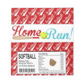 Homerun Softball Birthday Snoep Bar Wrapper Favors Notitieblok (Voorkant)