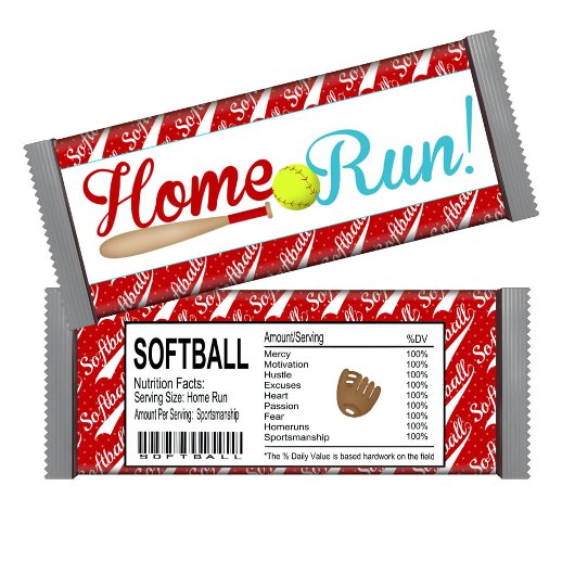 Homerun Softball Birthday Snoep Bar Wrapper Favors Notitieblok