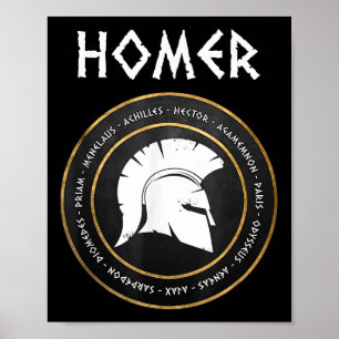 Homerus de Ilias en Odyssee Helden van de Trojaans Poster
