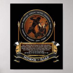 Homerus, de Ilias van de Achilles Trojaanse Oorlog Poster