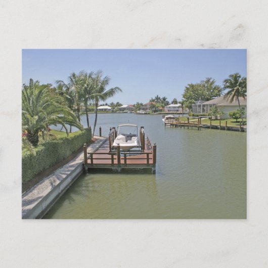 Homes en dokken op het kanaal Marco Island Florida Briefkaart (Voorkant)