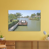 Homes en dokken op het kanaal Marco Island Florida Canvas Afdruk (Insitu (Woonkamer))