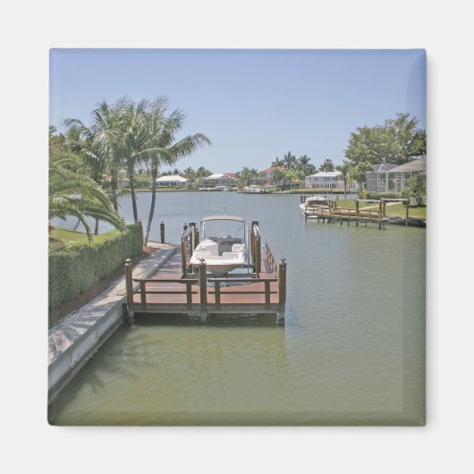 Homes en dokken op het kanaal Marco Island Florida Magneet (Voorkant)