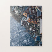 Homes gebouwd in Snowy Mountain Legpuzzel (Verticaal)