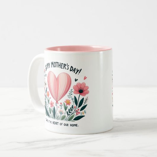 Home's Heart - Moederdag Tweekleurige Koffiemok (Voorkant links)