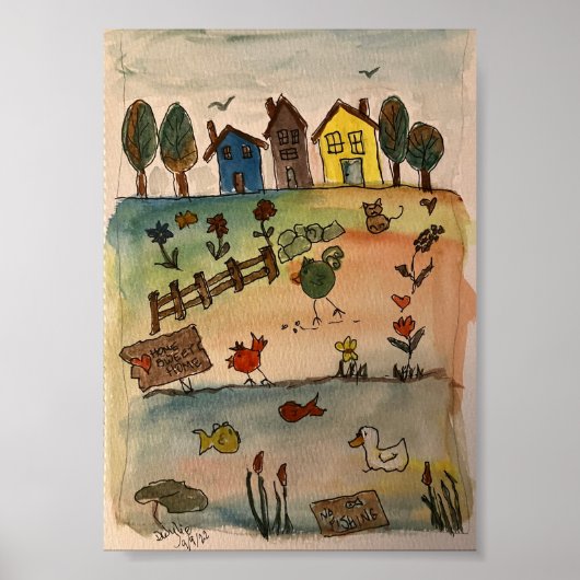 Homes op een heuvel poster (Voorkant)