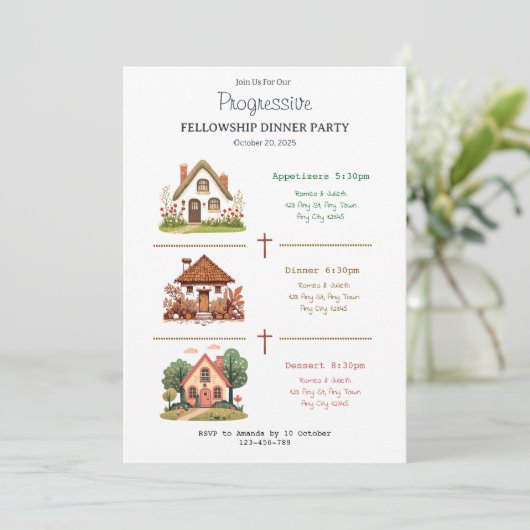 Homes Progressive Fellowship Dinner Invitation Kaart (Staand voorkant)