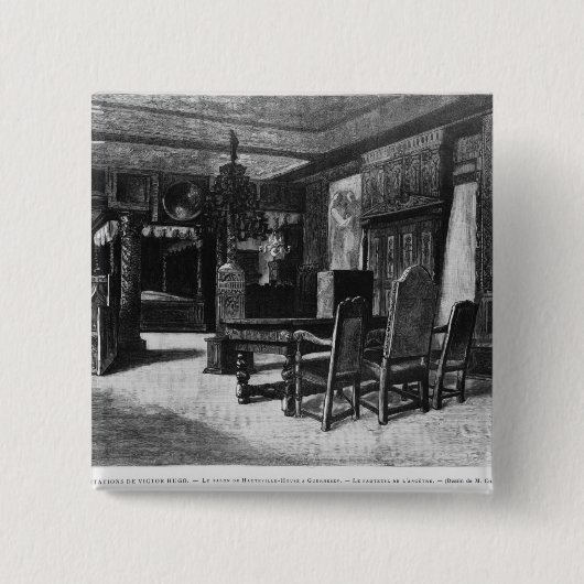 Homes van Victor Hugo Vierkante Button 5,1 Cm (Voorkant)