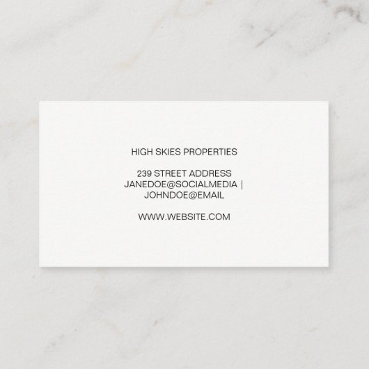 Homes | Visitekaartje van een makelaar in onroeren (Achterkant)