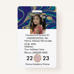 Homeschoing School ID Abstract Foto Badge
