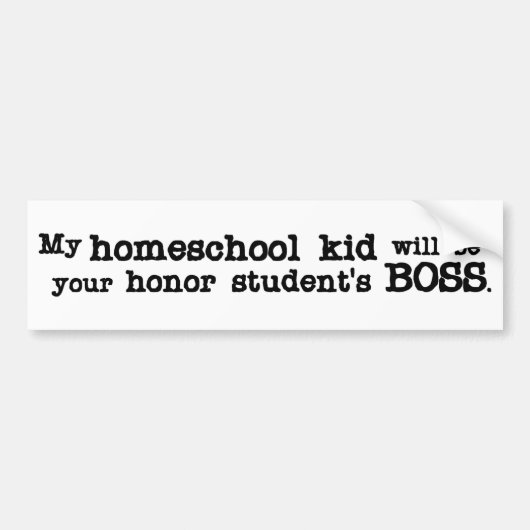 Homeschool Boss Bumpersticker (Voorkant)