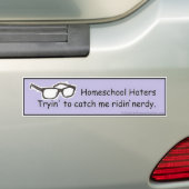 Homeschool Bumpersticker - Ridin' Nerdy (Op auto)