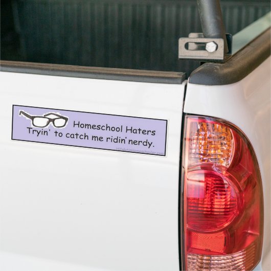 Homeschool Bumpersticker - Ridin' Nerdy (Op Truck)
