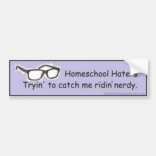 Homeschool Bumpersticker - Ridin' Nerdy (Voorkant)