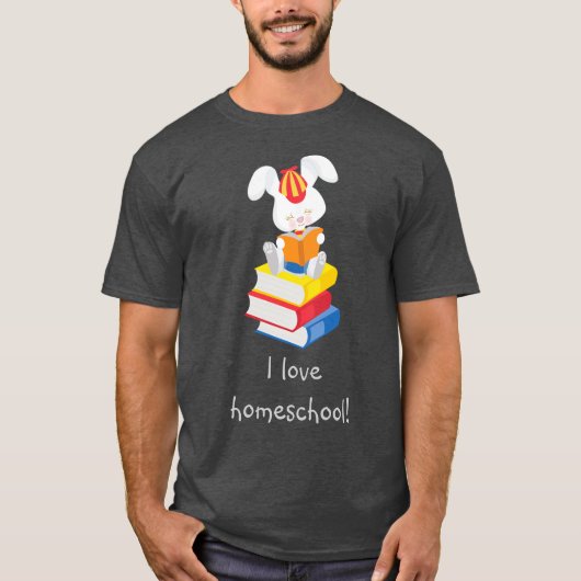 Homeschool Bunny Gray T-shirt (Voorkant)