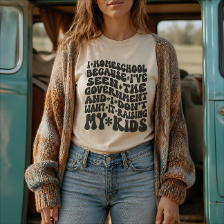 Homeschool Citaat Retro Aangepaste Tekst Kleuren T-shirt