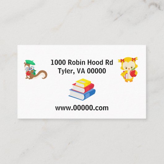 Homeschool Co-Op Chalkboard met appels Visitekaartje (Achterkant)