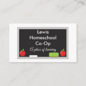 Homeschool Co-Op Chalkboard met appels Visitekaartje (Voorkant)
