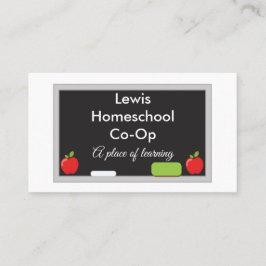 Homeschool Co-Op Chalkboard met appels Visitekaartje