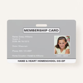 Homeschool CO-OP Lidmaatschap ID Badge