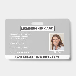 Homeschool CO-OP Lidmaatschap Parent ID Badge