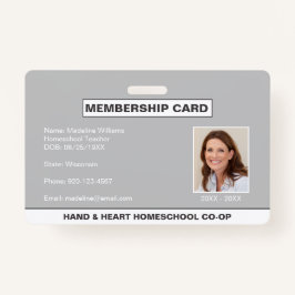 Homeschool CO-OP Lidmaatschap Parent ID Badge