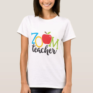 Homeschool Colorful Zoom Teacher Apple T-shirt