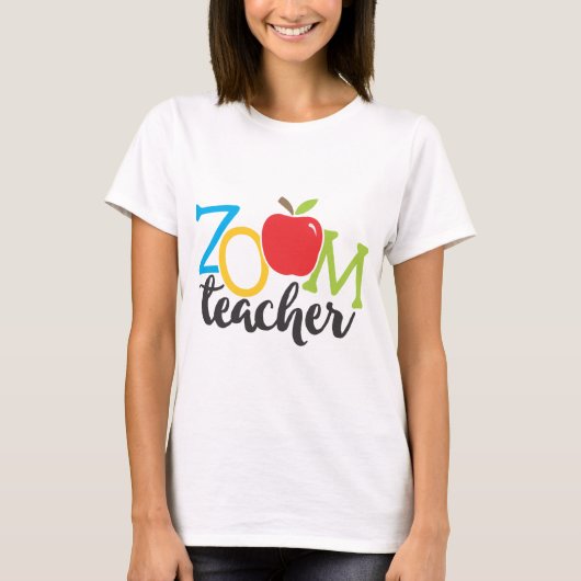 Homeschool Colorful Zoom Teacher Apple T-shirt (Voorkant)
