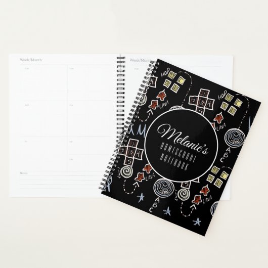 Homeschool die buitenshuis als dopjes wordt geplak planner (Display)