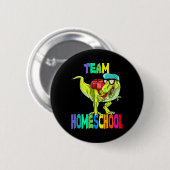 Homeschool Dinosaur T Rex terug naar school Ronde Button 5,7 Cm (Voorkant /achterkant)