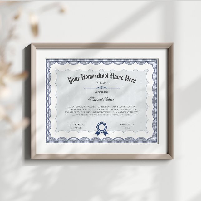 Homeschool Diploma Traditional Blue (Creator heeft geüpload)