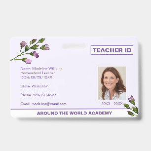 Homeschool Docent Bloem ID Badge