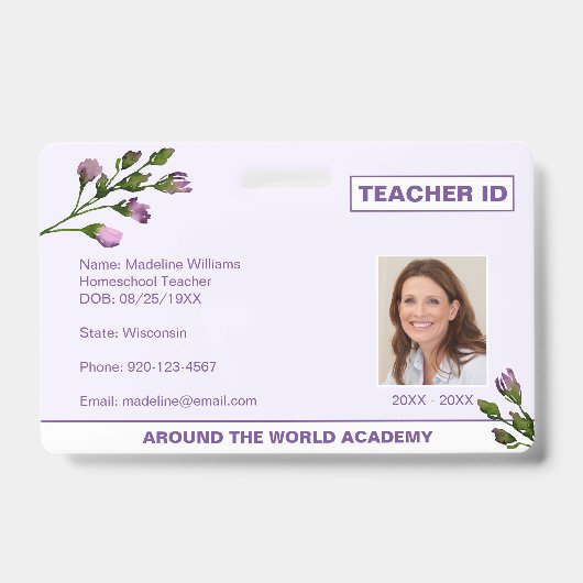 Homeschool Docent Bloem ID Badge (Voorzijde)