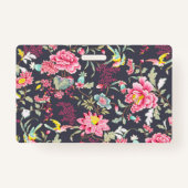 Homeschool Docent ID Badge Elegant Bloemen (Achterkant)