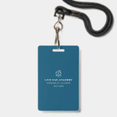 Homeschool Docent ID Badge | Minimalistisch blauw (Achterkant met lanyard)