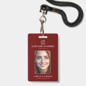 Homeschool Docent ID Badge | Minimalistisch rood (Voorzijde met lanyard)