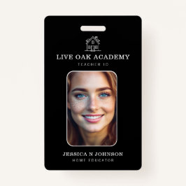 Homeschool Docent ID Badge | Minimalistisch zwart