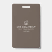 Homeschool Docent ID Badge | Minimalistische Taupe (Achterkant)
