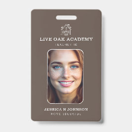 Homeschool Docent ID Badge | Minimalistische Taupe