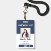 Homeschool docenten ID-badge Badge (Voorzijde met lanyard)