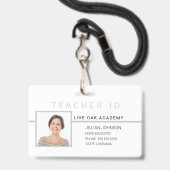 Homeschool Docenten ID Badge Blauw Minimalistisch (Voorzijde met lanyard)