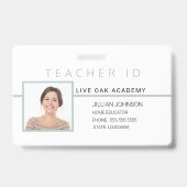 Homeschool Docenten ID Badge Blauw Minimalistisch (Voorzijde)