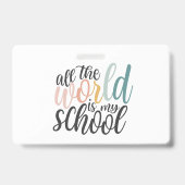 Homeschool Docenten ID Badge Blauw Minimalistisch (Achterkant)