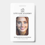 Homeschool Docenten ID Badge | Minimalistische Wit (Voorzijde)