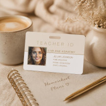Homeschool Docenten ID Badge Modern Goud
