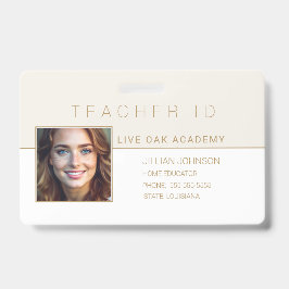 Homeschool Docenten ID Badge Modern Goud